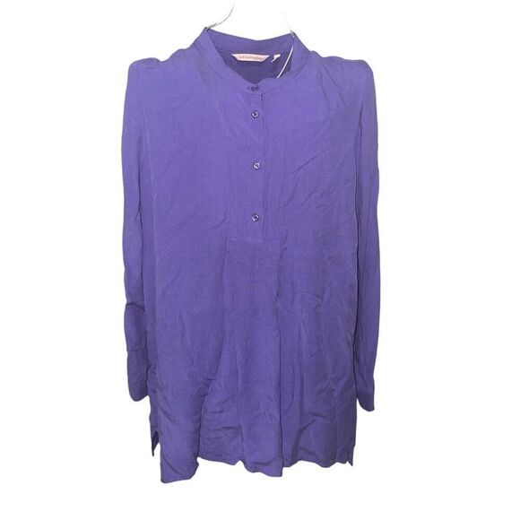 Nice Soft Surroundings Tunic Blouse  Purple/blue quarter button Womens Size PL 1 - Picture 5 of 8